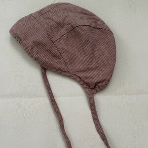 Briar Striped Linen Baby Bonnet 12-18M